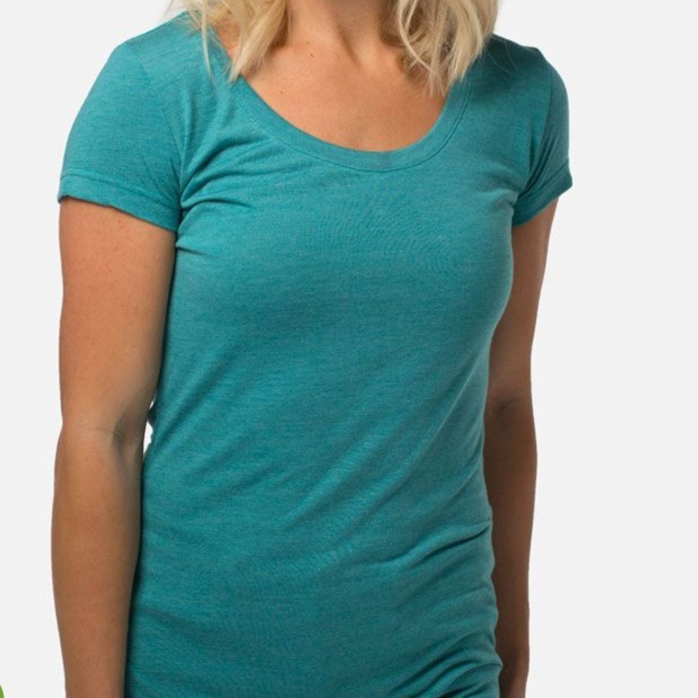Cariloha Bamboo T-Shirt Womens 2XL Teal Green Scoop Neck Short Sleeve Soft Eco
